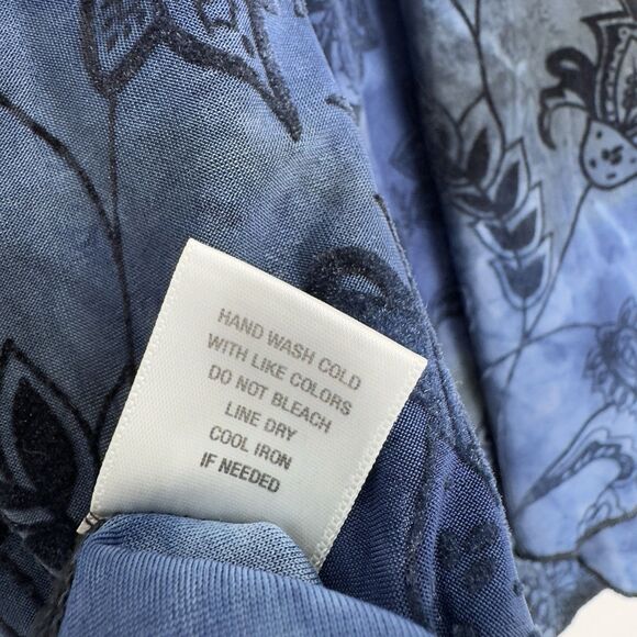 Vtg 90s Beaded Fairy Grunge Top Womens Small Blue Phoebe Friends Whimsigoth Boho - Picture 14 of 16